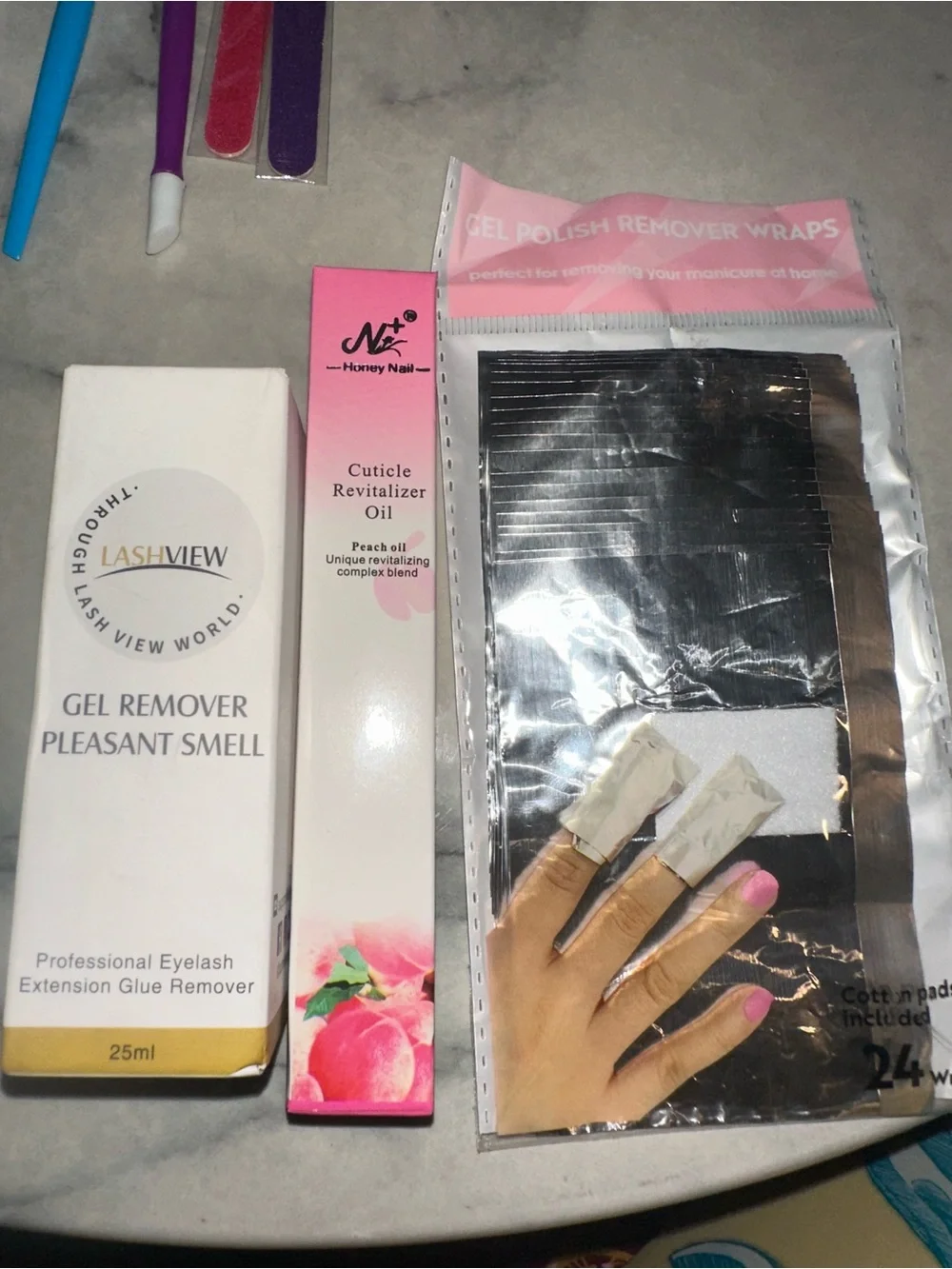 Assorted Nail Care & Gel Polish Kit white & yellow & clear sparkling top coat